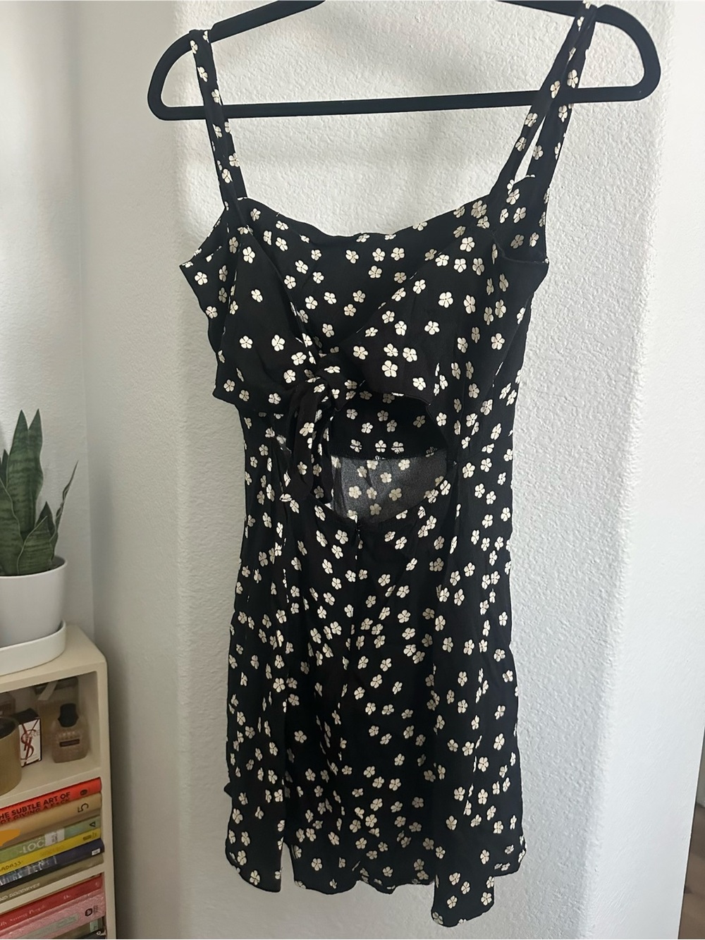 Reformation Abby Black Mini Dress with White Daisy Print Sundress - Picture 4 of 7